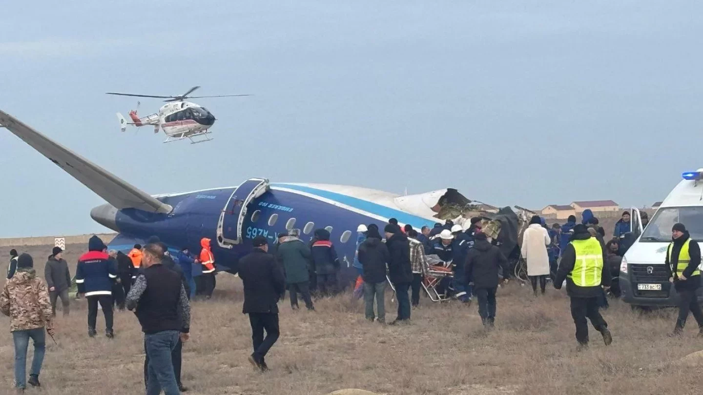 AZAL Plane Crash Azerbaijan Airlines Press Service Reports "External